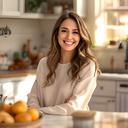 Allicyn Oide, mother of two, smiling warmly in a sunlit kitchen